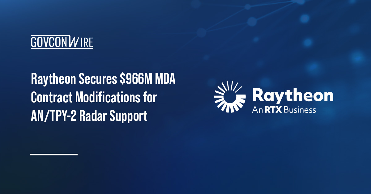 Raytheon logo. MDA awarded Raytheon contract modifications to continue providing support for the AN/TPY-2 radar.