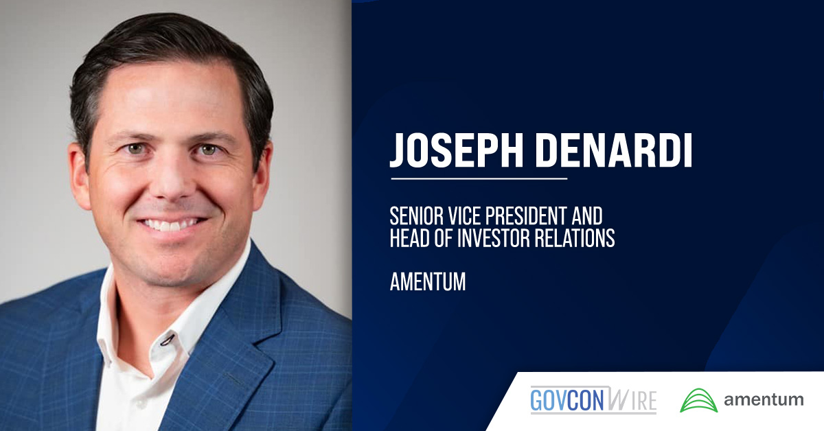 Amentum SVP Joseph DeNardi. Joseph DeNardi has been named senior vice president and head of investor relations at Amentum.