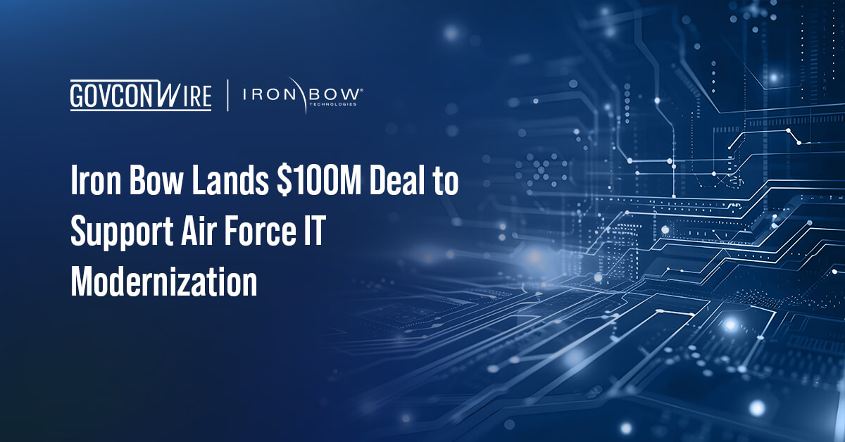 Iron Bow Technologies logo. Iron Bow secured a $100 million Air Force contract for software modernization support.