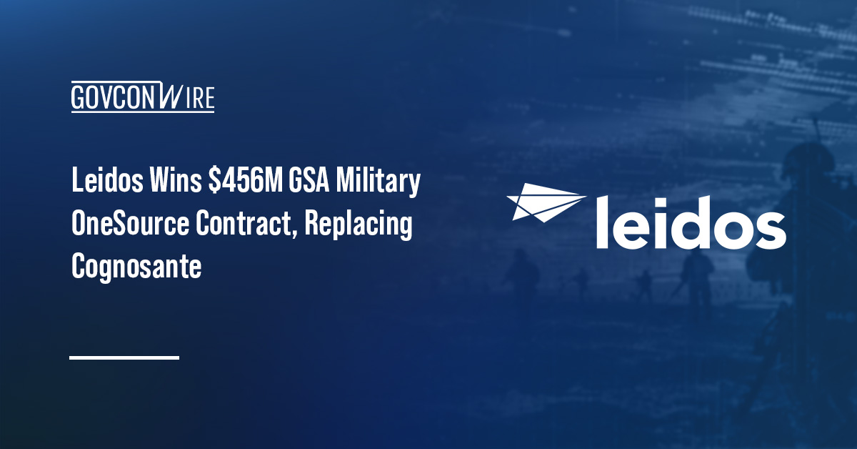Leidos logo. Leidos has secured a $456.3 million contract from GSA to support the DOW’s Military OneSource program.
