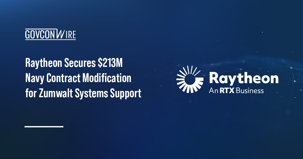 Raytheon logo. The U.S. Navy has awarded Raytheon a contract modification to provide support for the Zumwalt systems.