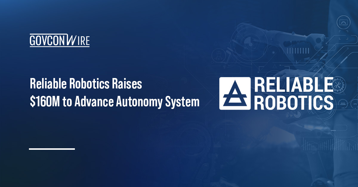 Reliable Robotics logo. Reliable Robotics has raised $160 million in new funding to advance its Reliable Autonomy System.