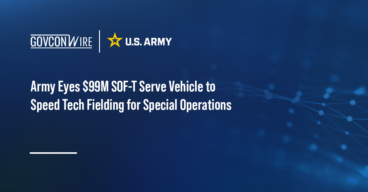 US Army seal. The Army issued an RFI for a planned SOF-T Serve IDIQ.