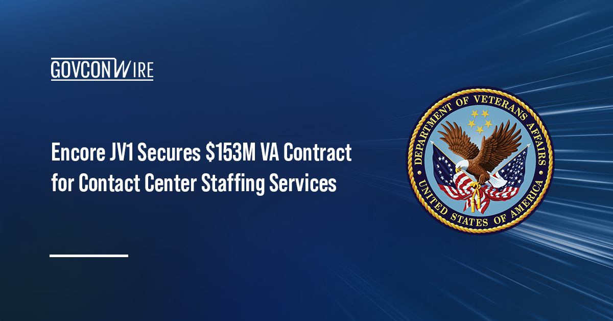 VA logo. The Department of Veterans Affairs has awarded Encore JV1 a contract for contact center staffing services.