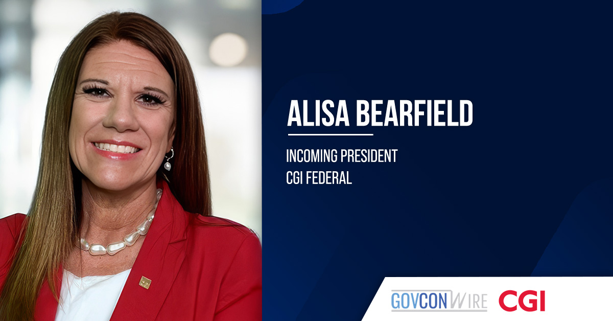 Alisa Bearfield. The federal IT modernization leader will become president of CGI Federal in October.