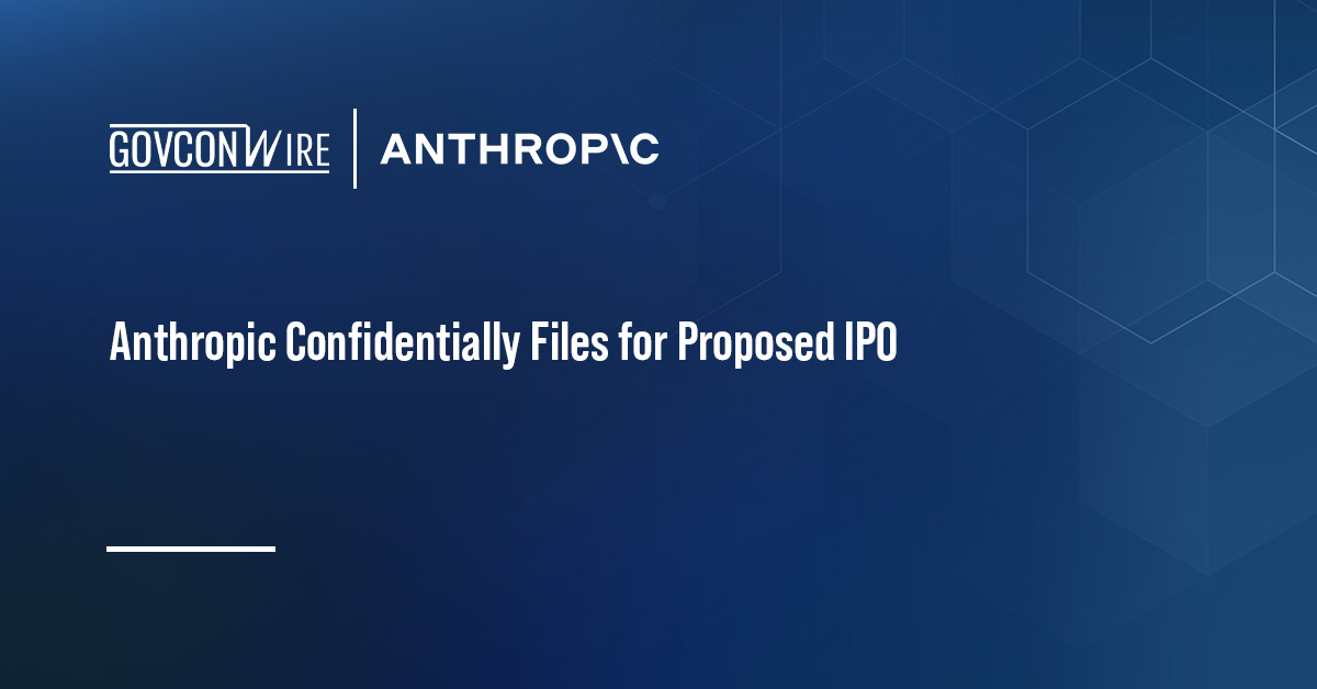 Anthropic. The AI company has confidentially filed with SEC for its planned initial public offering.