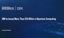 IBM logo. IBM has disclosed plans to invest over $10 billion in quantum computing to advance R&D and manufacturing efforts.