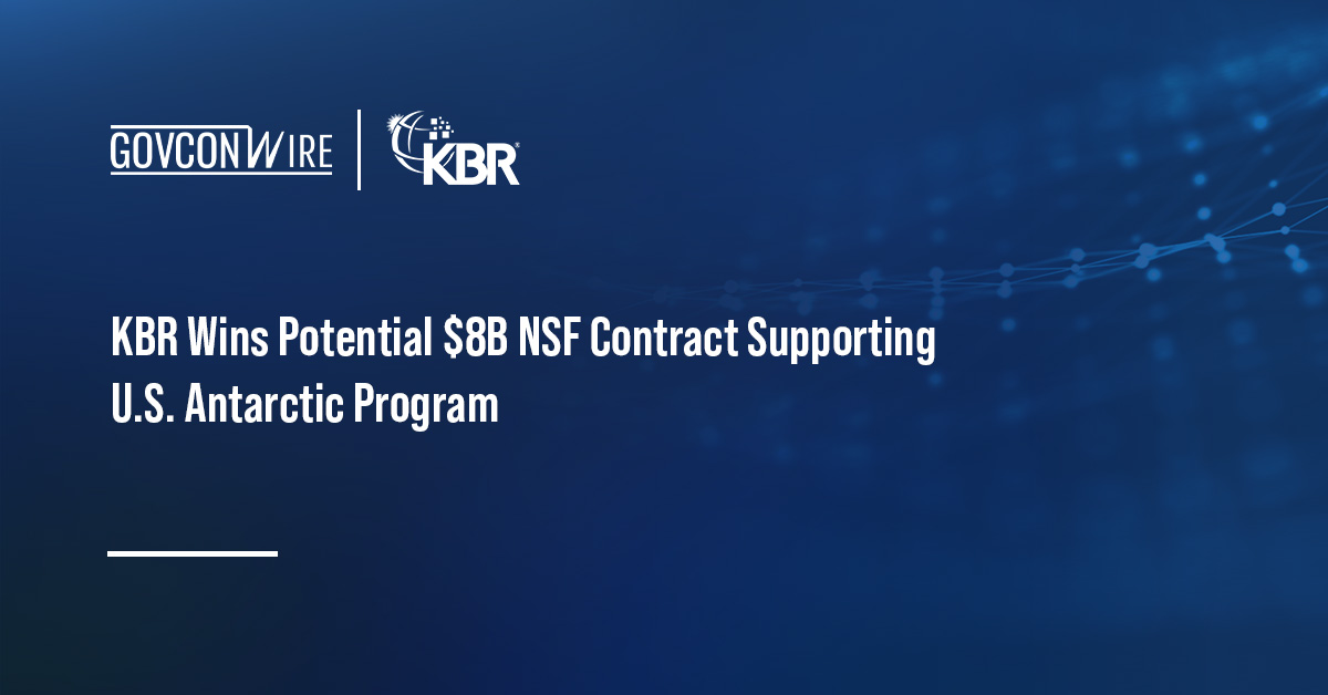 KBR logo. KBR has secured a potential $8 billion NSF contract supporting U.S. Antarctic operations.