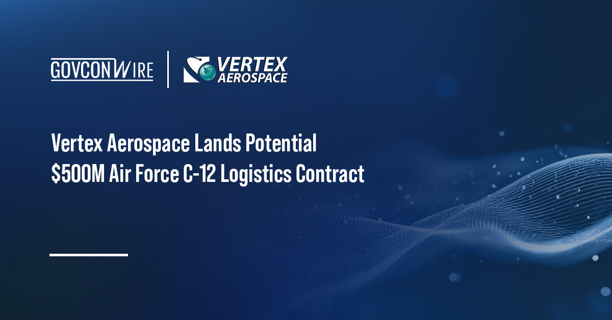 Vertex Aerospace logo. The U.S. Air Force has awarded Vertex Aerospace a contract for C-12 aircraft fleet logistics support.