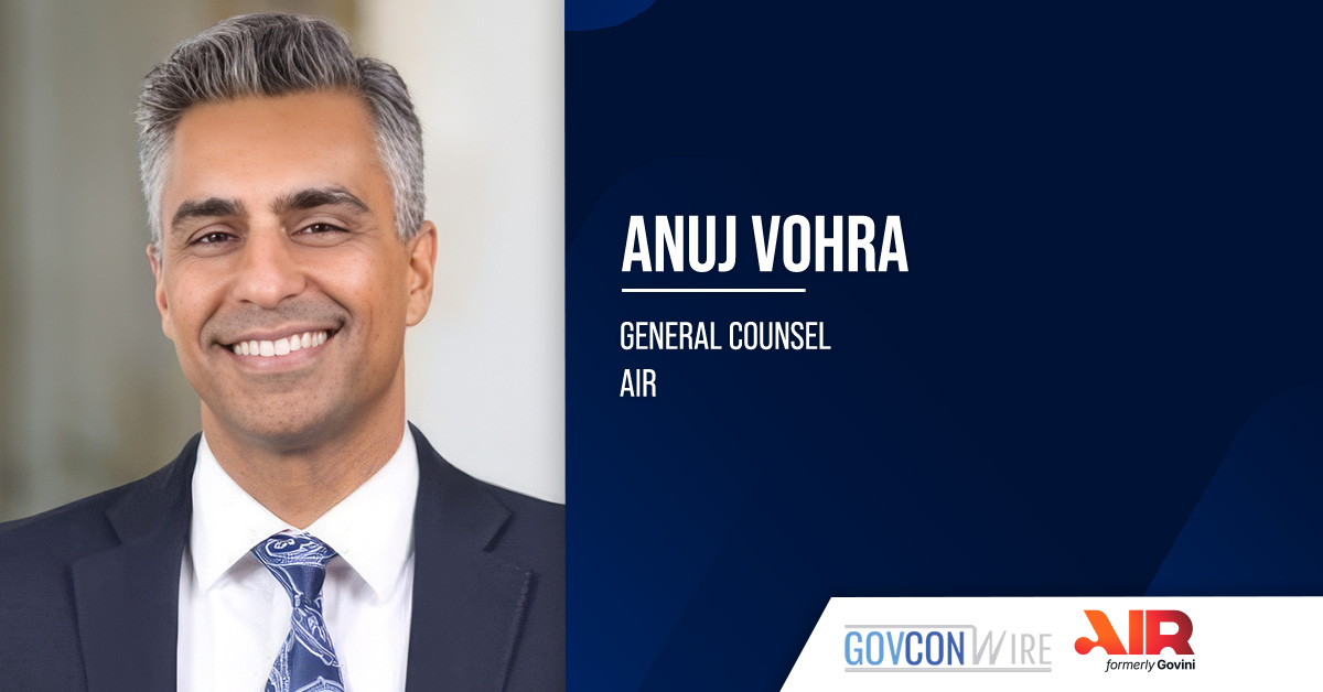 Anuj Vohra Joins Air as General Counsel Anuj Vohra. The Air General Counsel joins the company from law firm Cromwell & Moring.