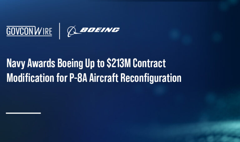 Navy Awards Boeing Up to $213M Contract Modification for P-8A Aircraft Reconfiguration