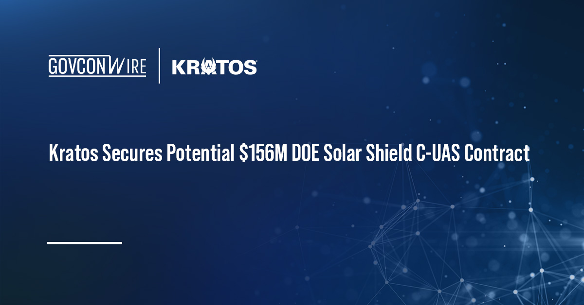Kratos Secures Potential $156M DOE Solar Shield C-UAS Contract Kratos Defense & Security Solutions logo. Kratos has received a $156 million DOE contract for mobile counter-UAS platforms.